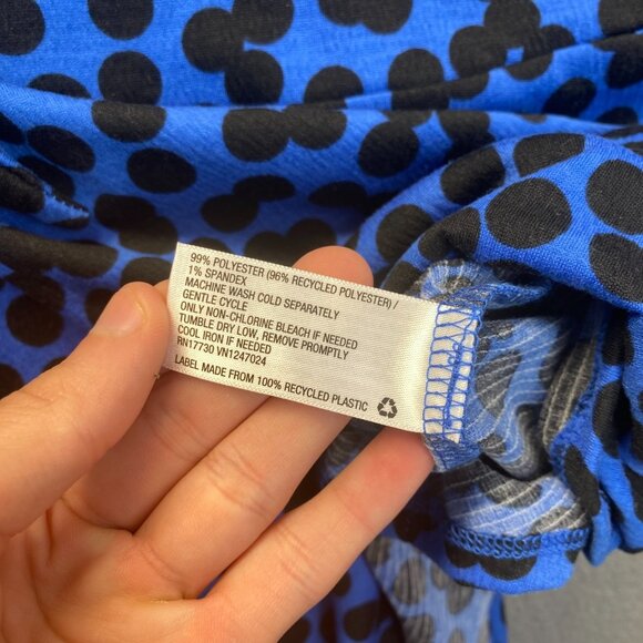 Ava & Viv Plus Size 3X Women's Long Balloon Sleeve Tie-Front Shirt Polka Dot - Picture 9 of 12